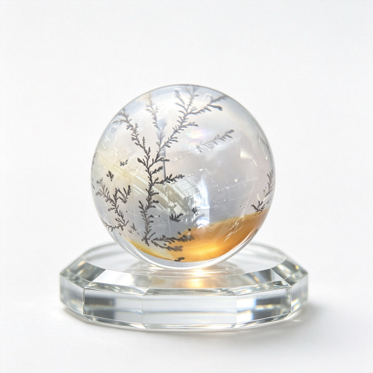 Dendritic "Jiaohua" Quartz Single Bead
