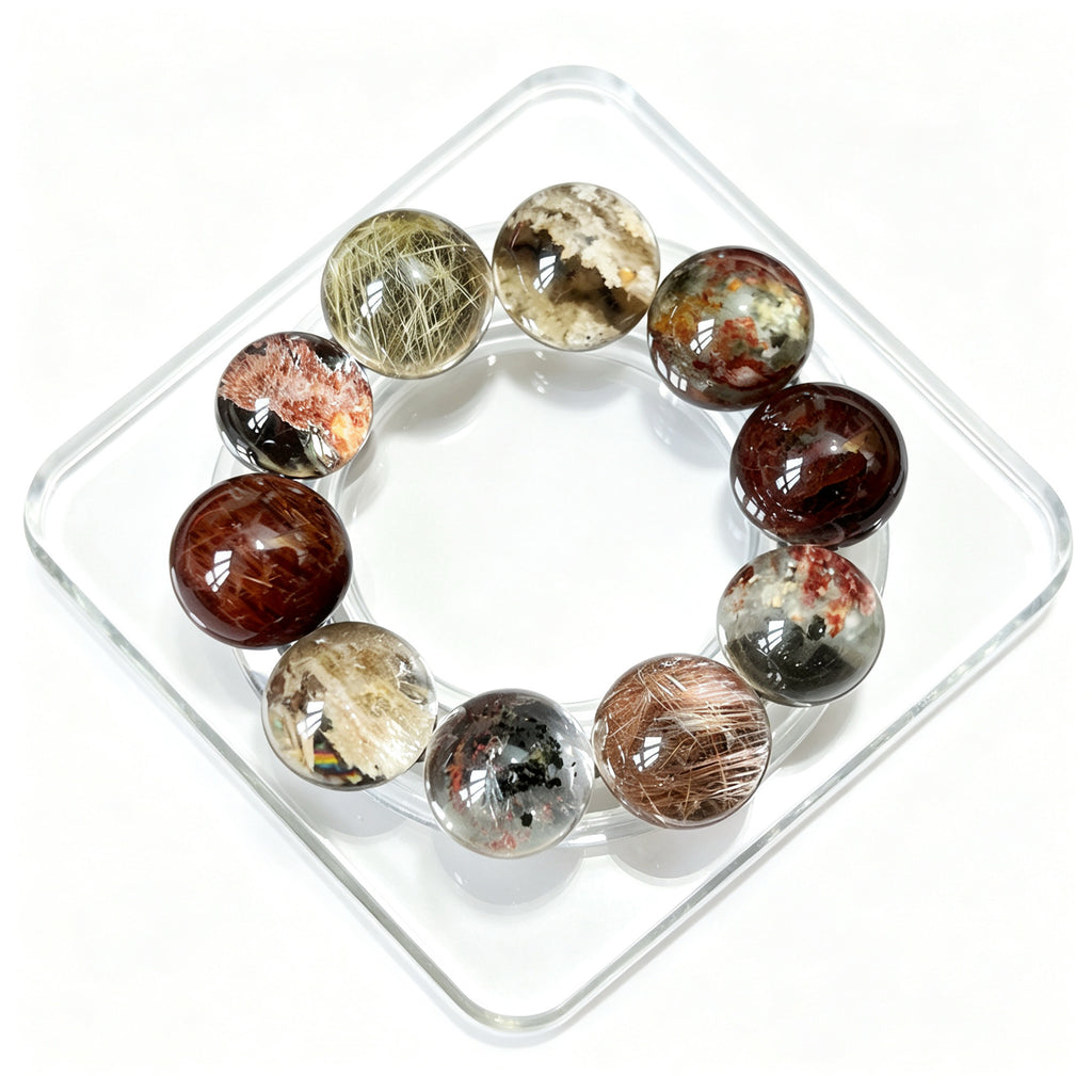"Earth's Tapestry" — Curated Mixed Inclusion Quartz Bracelet