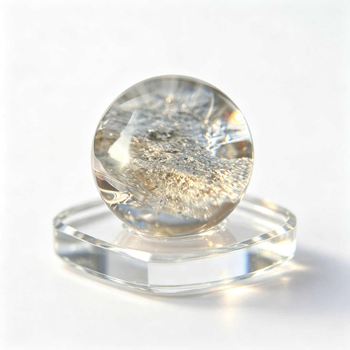 "Rock Candy" White Phantom Quartz Single Bead
