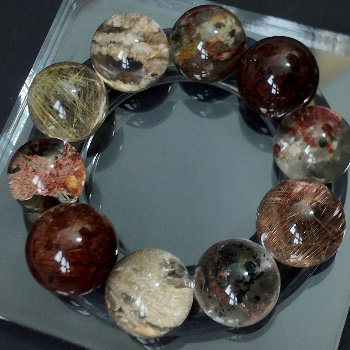 "Earth's Tapestry" — Curated Mixed Inclusion Quartz Bracelet