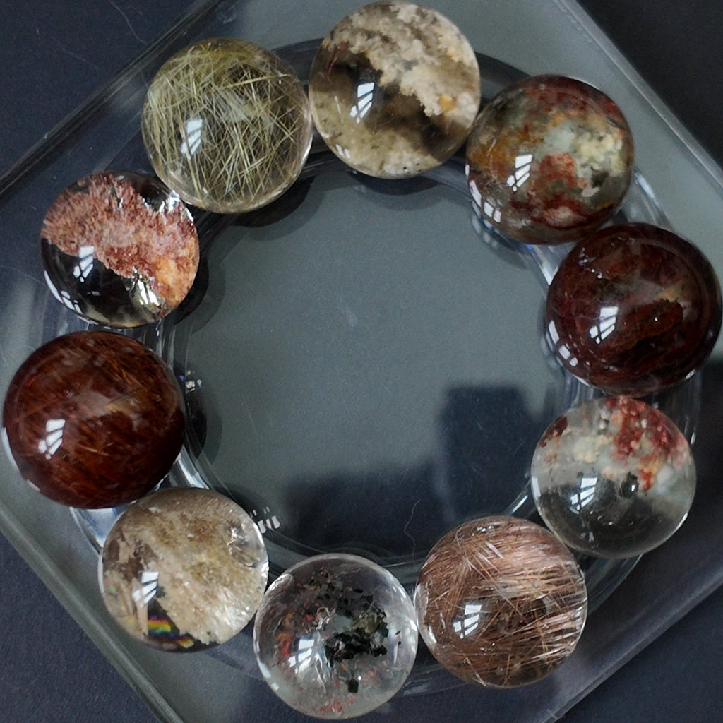 "Earth's Tapestry" — Curated Mixed Inclusion Quartz Bracelet