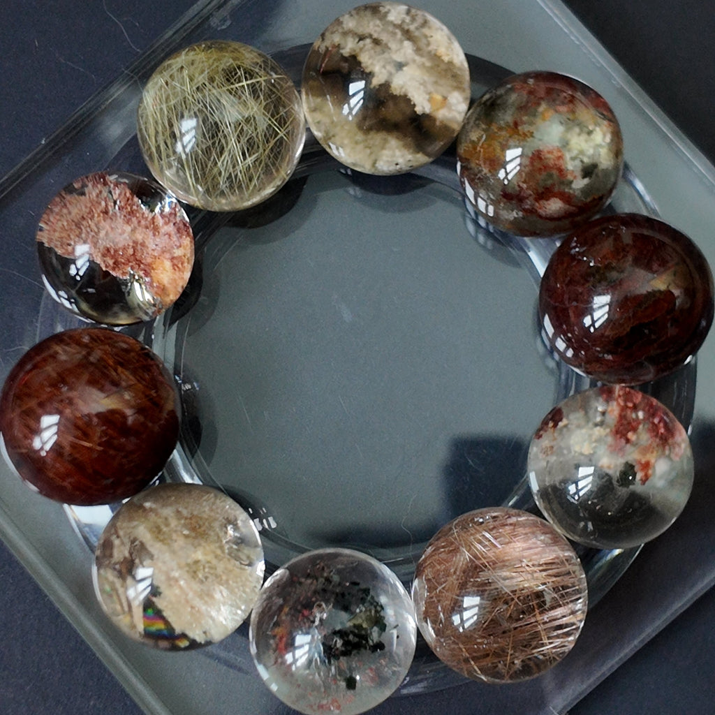 "Earth's Tapestry" — Curated Mixed Inclusion Quartz Bracelet