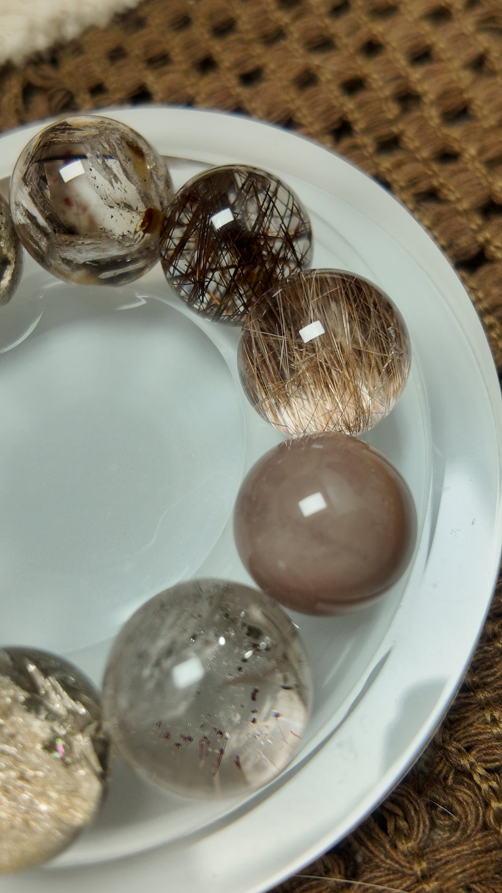 "Earth & Ember" — Curated Mixed Inclusion Quartz Bracelet