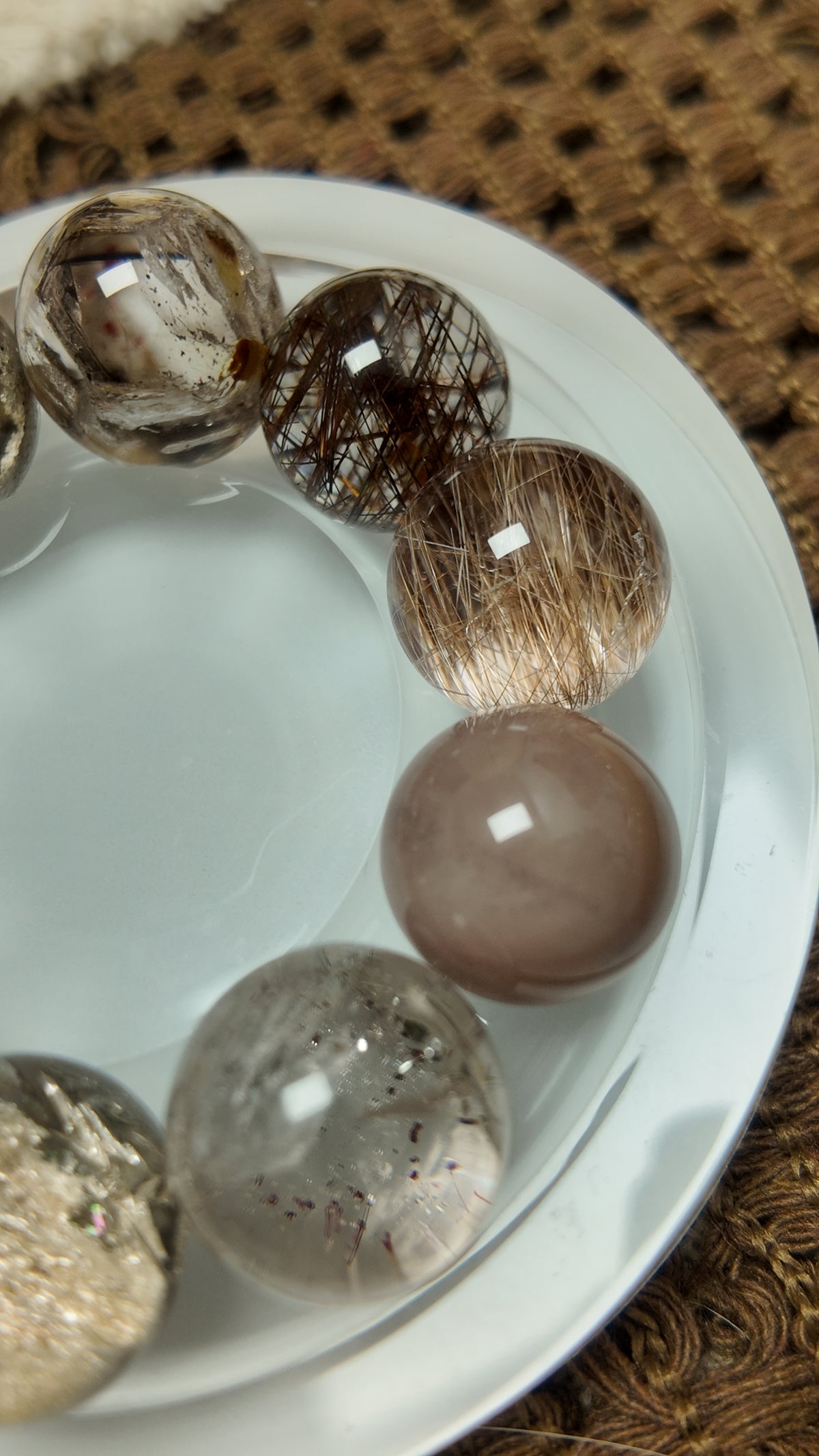 "Earth & Ember" — Curated Mixed Inclusion Quartz Bracelet