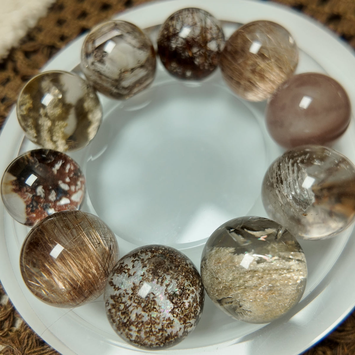"Earth & Ember" — Curated Mixed Inclusion Quartz Bracelet